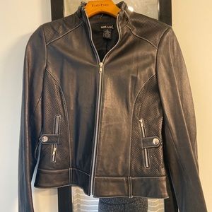 Leather jacket from wet seal